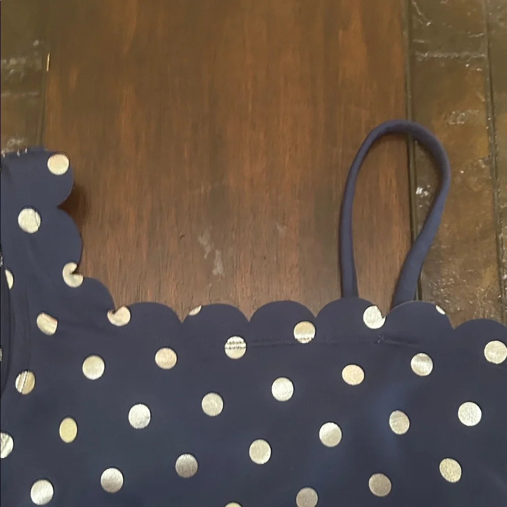 Girl' Justice Navy with Silver Polka Dot Two-Piece Swim Set